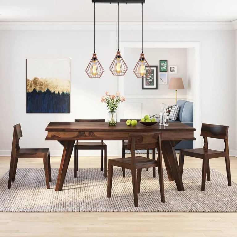 Linear Cage Pendant Light Fixture - 3-Light Industrial Rose Gold & Black Metal Hanging Light