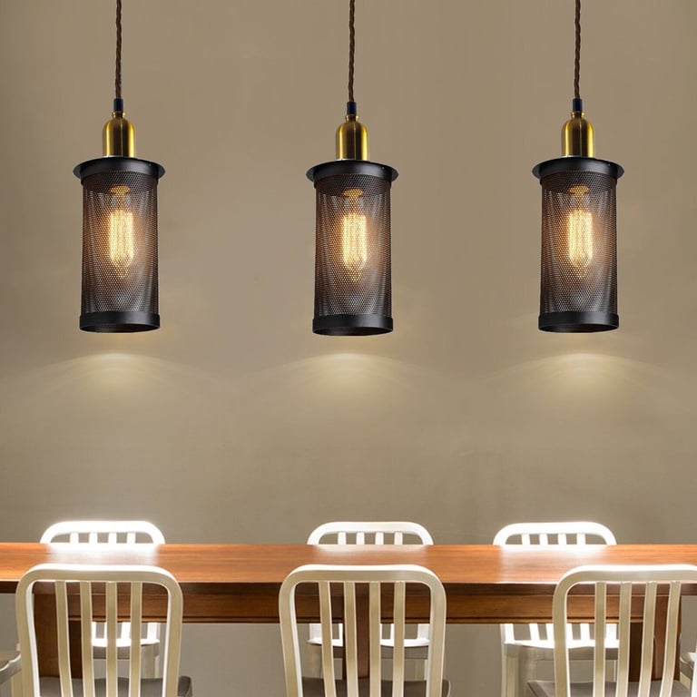 Industrial Vintage Retro Metal 3 Head Pendant Ceiling Lamp - E27 Holder for Home Decor Lighting