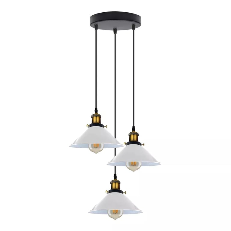 Industrial Metal Pendant Shade - Vintage Retro Chandelier Lighting with Warm Atmosphere