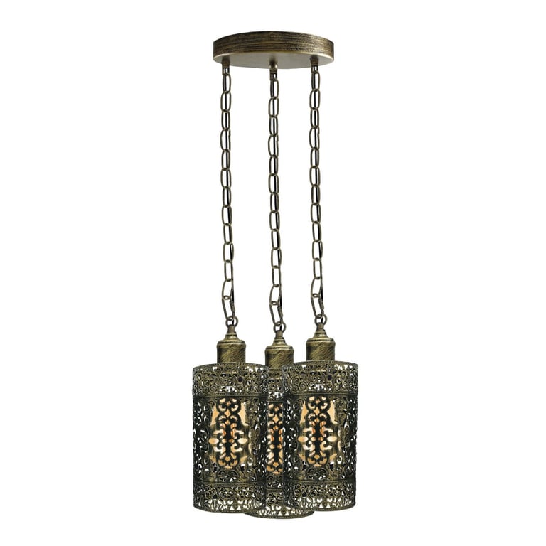 Retro Metal Barrel Cage 3 Way Dimmable Pendant Light Fixture