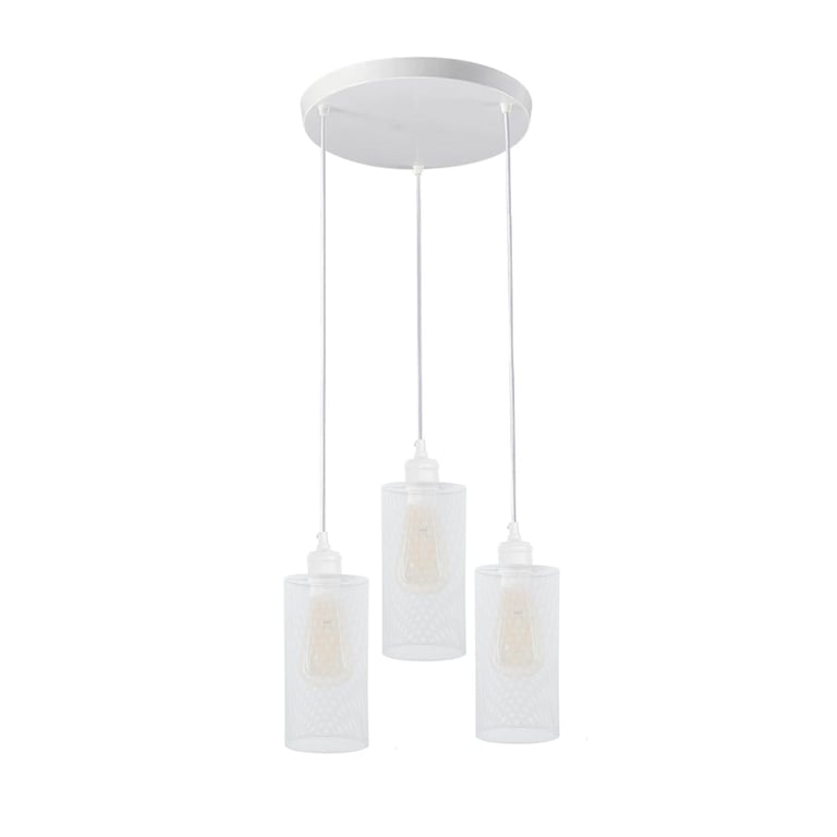 Retro 3 Way Round Ceiling Cage Pendant Light E27 Holder - Dimmable Vintage Lighting Fixture
