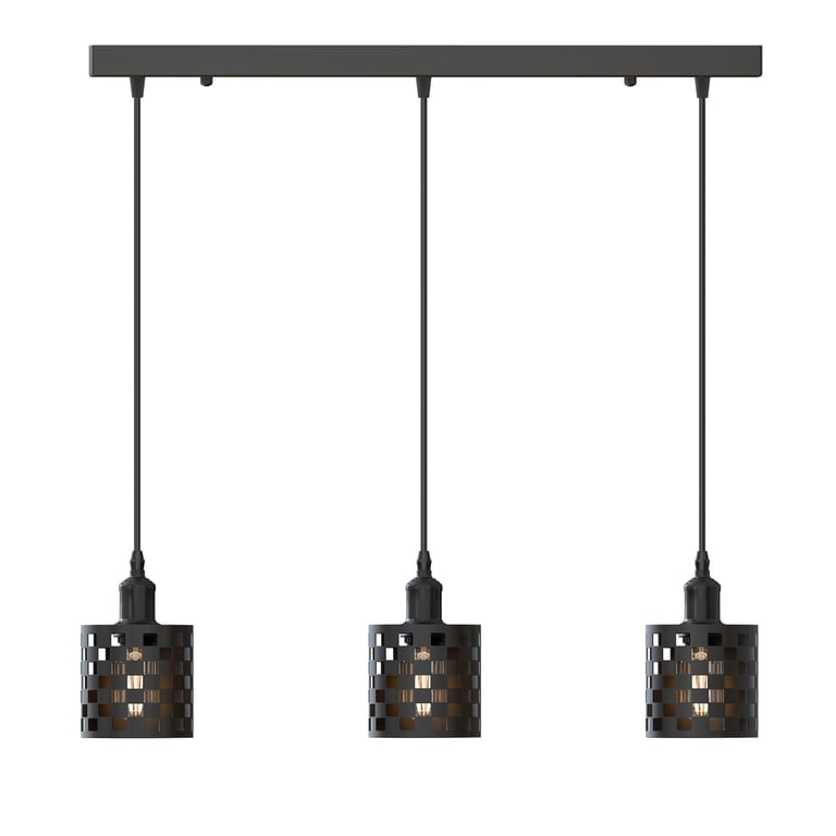 Retro 3 Way Pendant Light - Modern Vintage Design with E27 Base and Dimmable Option