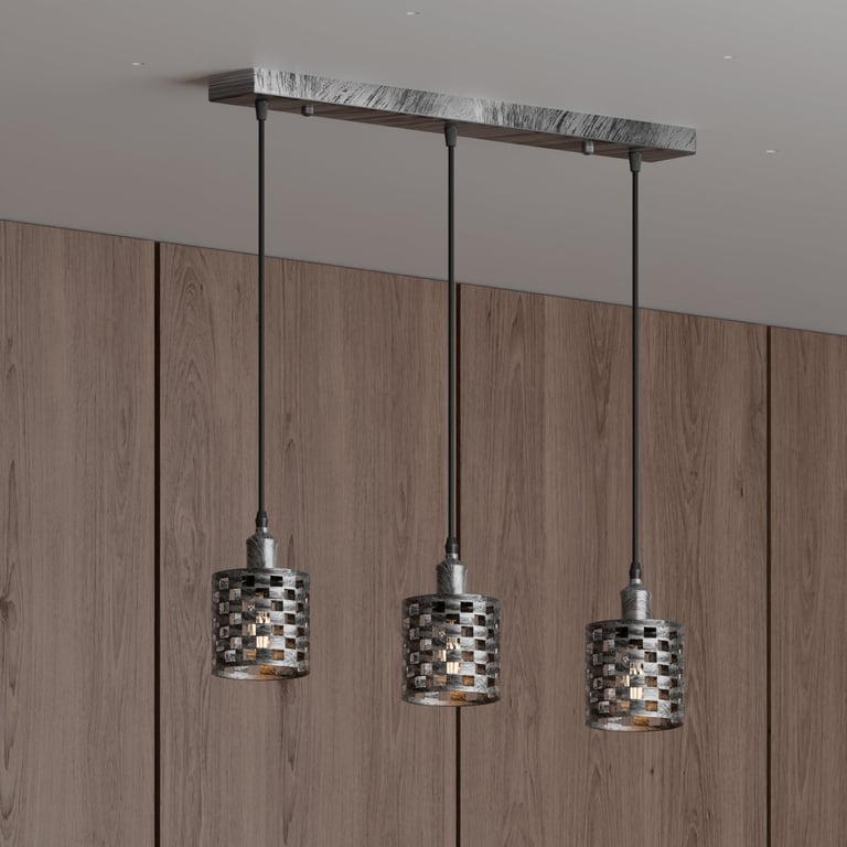 Retro 3 Way Pendant Light - Modern Vintage Design with E27 Base and Dimmable Option
