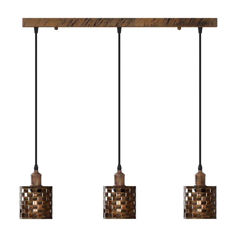 Retro 3 Way Pendant Light - Modern Vintage Design with E27 Base and Dimmable Option