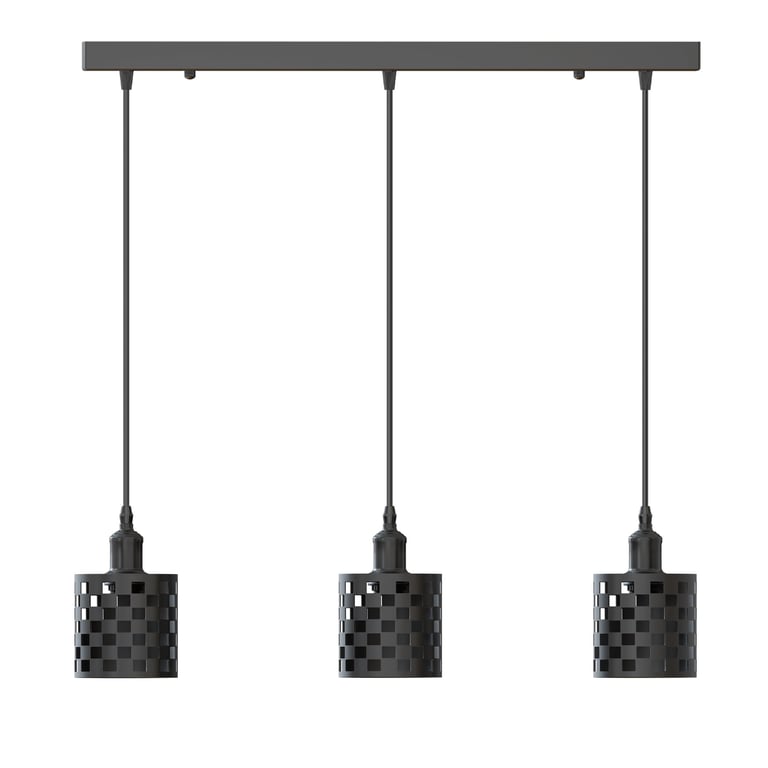Retro 3 Way Pendant Light - Modern Vintage Design with E27 Base and Dimmable Option