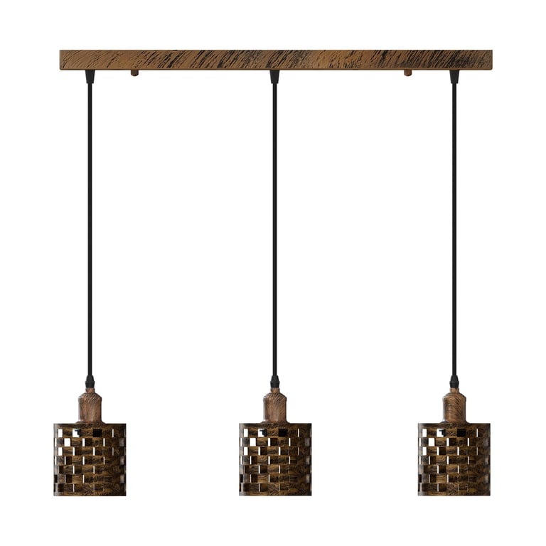 Retro 3 Way Pendant Light - Modern Vintage Design with E27 Base and Dimmable Option