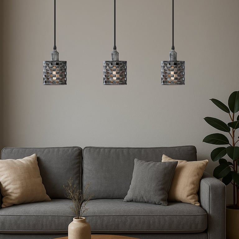 Retro 3 Way Pendant Light - Modern Vintage Design with E27 Base and Dimmable Option
