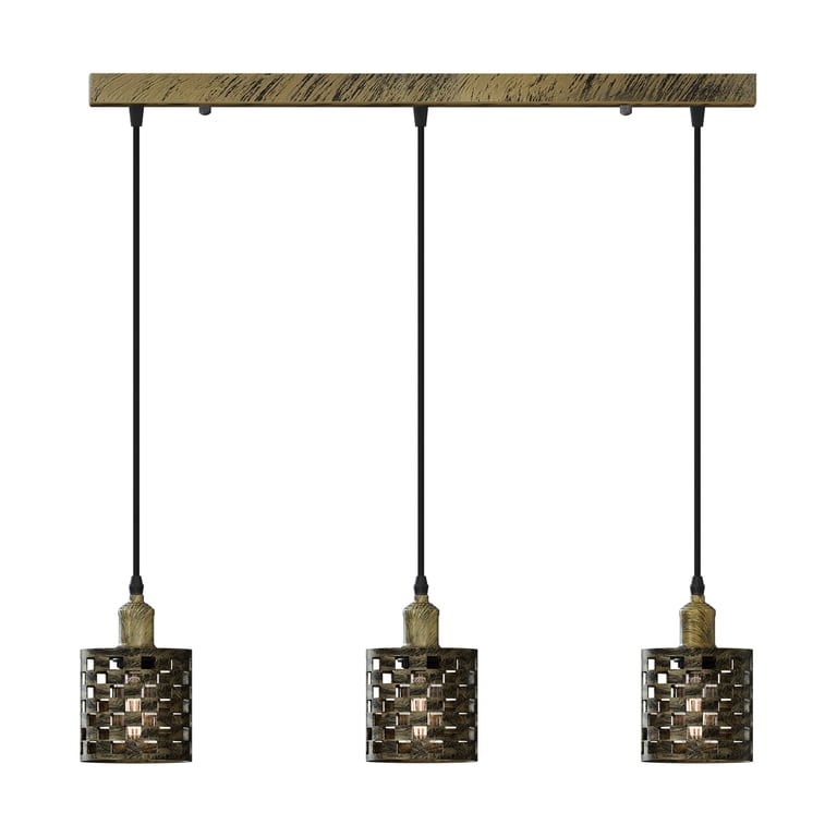 Retro 3 Way Pendant Light - Modern Vintage Design with E27 Base and Dimmable Option