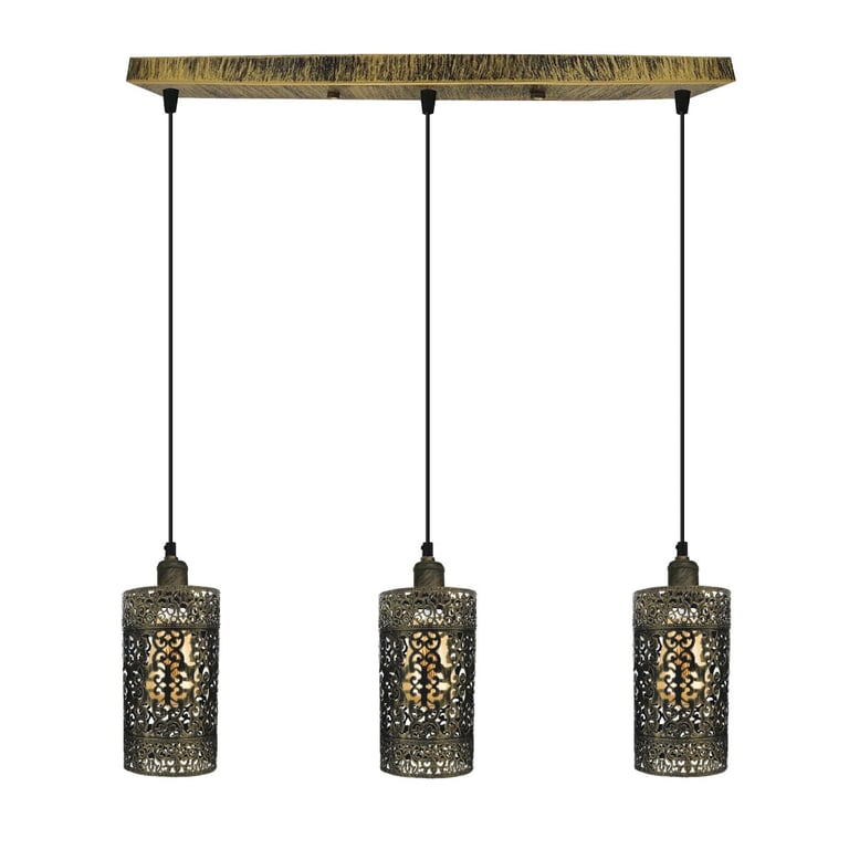 Industrial Vintage 3 Way Dimmable Pendant Light - Retro Drum Cylinder Design with Brushed Finish and E27 Bulb Compatibility