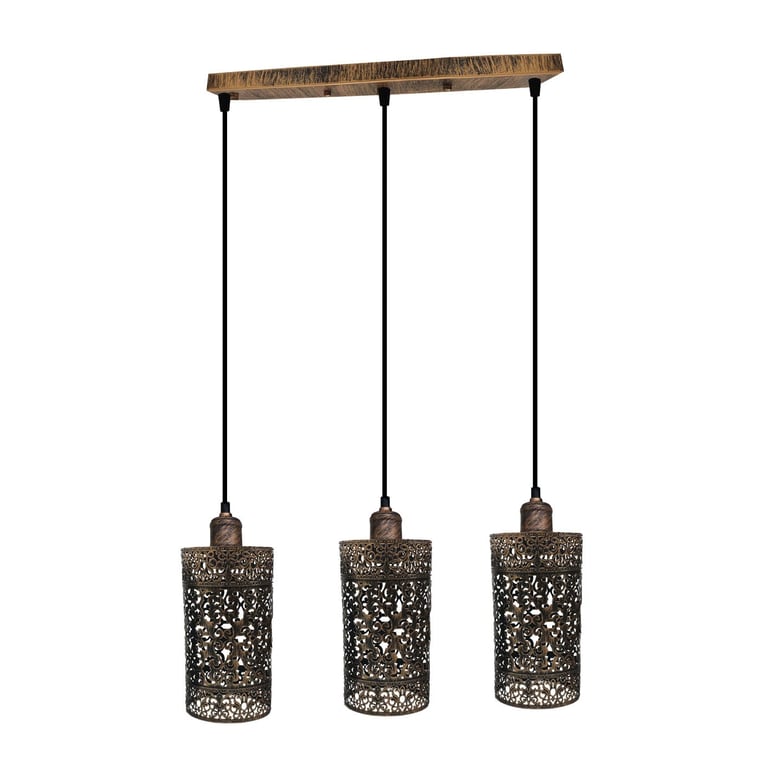 Industrial Vintage 3 Way Dimmable Pendant Light - Brushed Finish & Retro Style