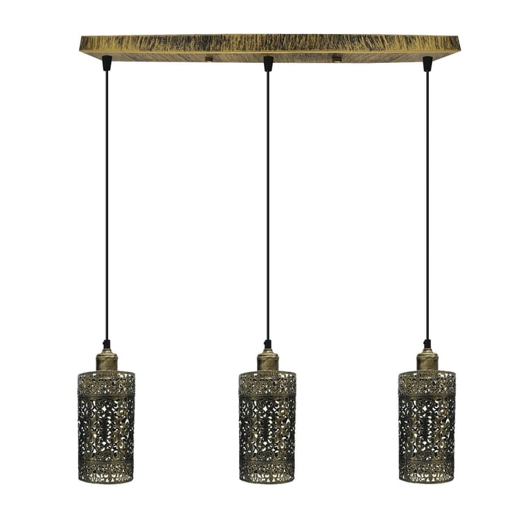 Industrial Vintage 3 Way Dimmable Pendant Light - Brushed Finish & Retro Style