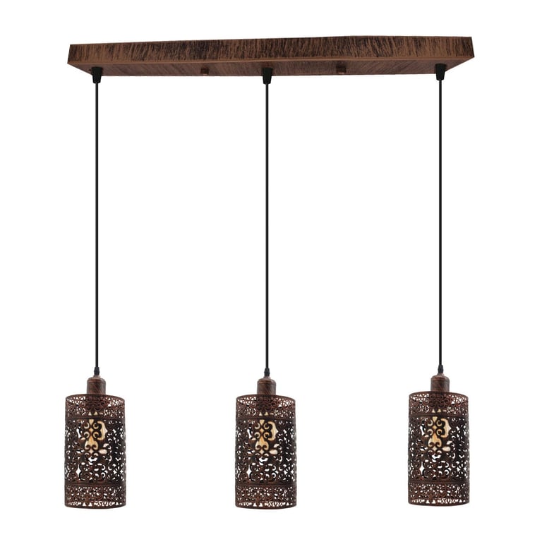 Industrial Vintage 3 Way Dimmable Pendant Light - Brushed Finish & Retro Style