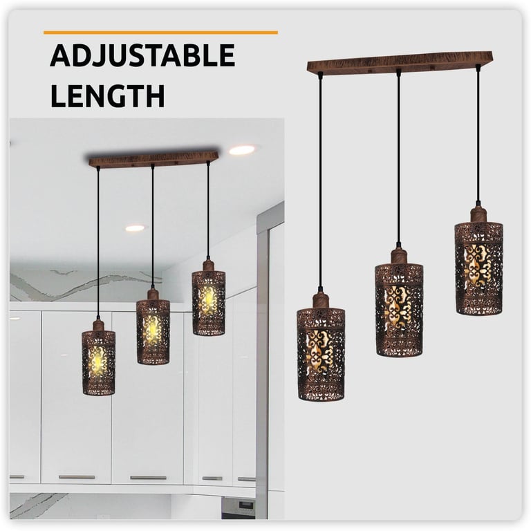 Industrial Vintage 3 Way Dimmable Pendant Light - Brushed Finish & Retro Style