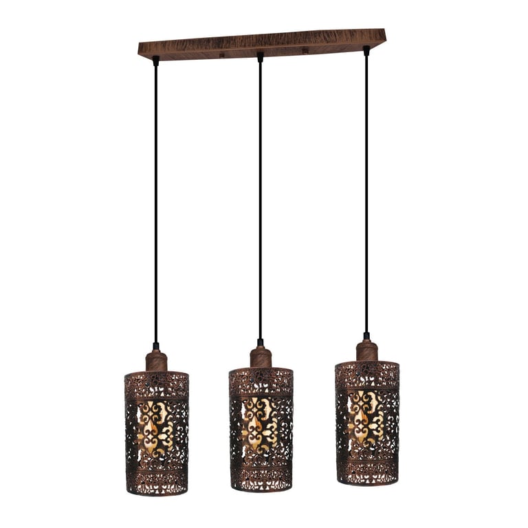 Industrial Vintage 3 Way Dimmable Pendant Light - Brushed Finish & Retro Style