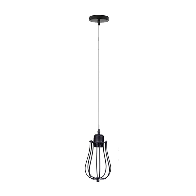 Vintage Metal Balloon Shape Industrial Pendant Light Shade - Black