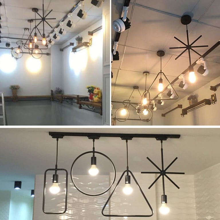 Black Triangle Shaped Pendant Light - 37cm Diameter E27 Socket Hanging Kitchen Light
