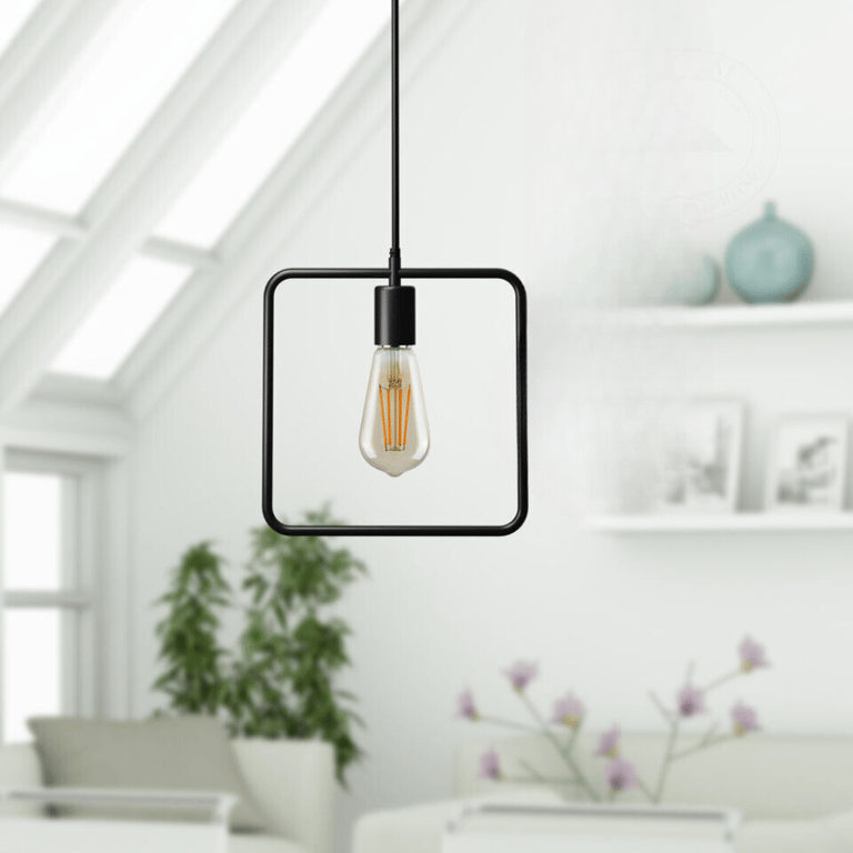 Industrial Kitchen Pendant Light - Black Vintage Style E27 Socket