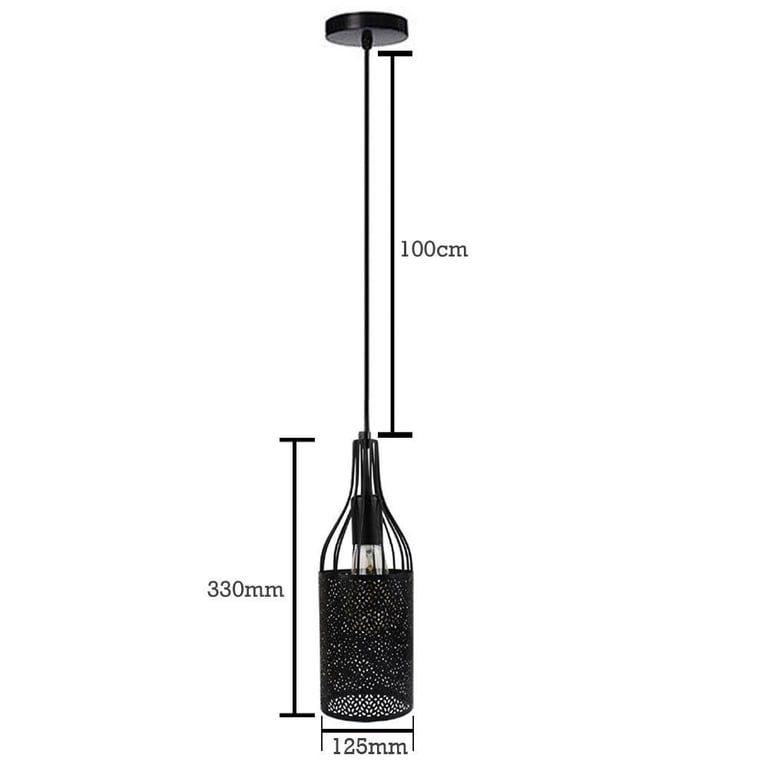 Modern Industrial Pendant Light - Black Vintage Edison Bulb Chandelier
