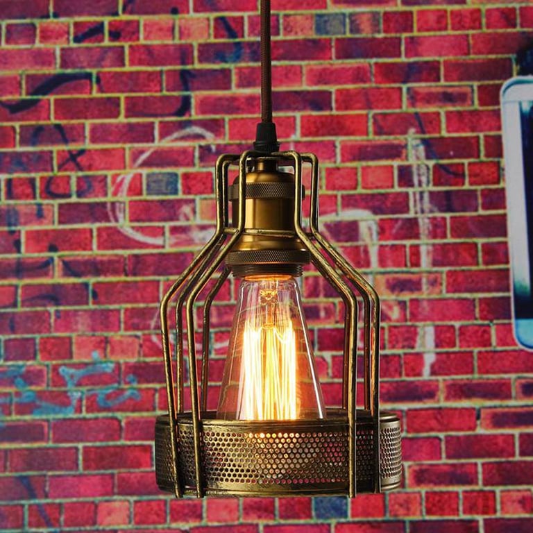 Brass Modern Ceiling Pendant Light with Vintage Charm and Industrial Style