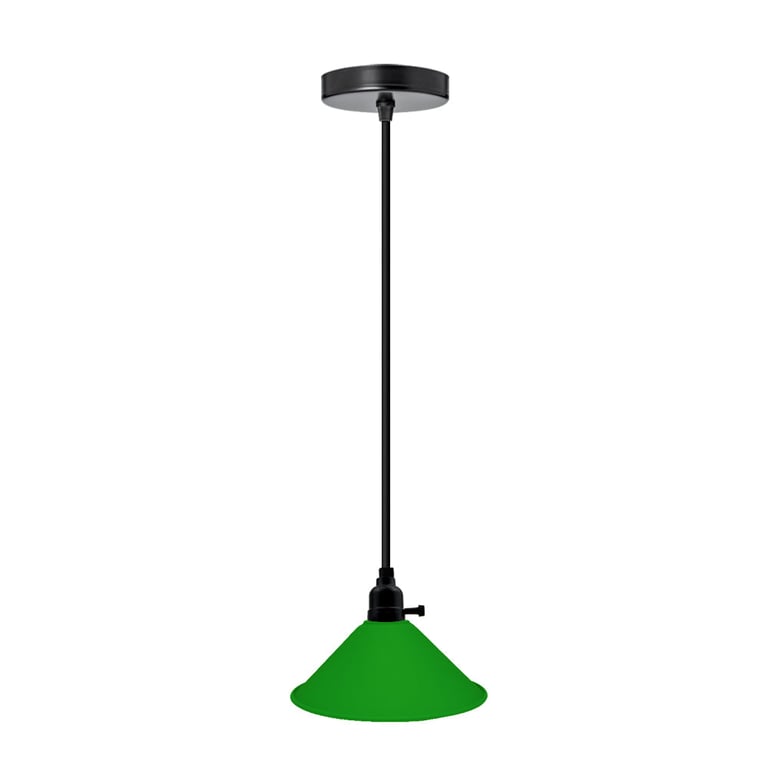 Modern Green Pendant Light - Industrial Style Chandelier with E27 Socket