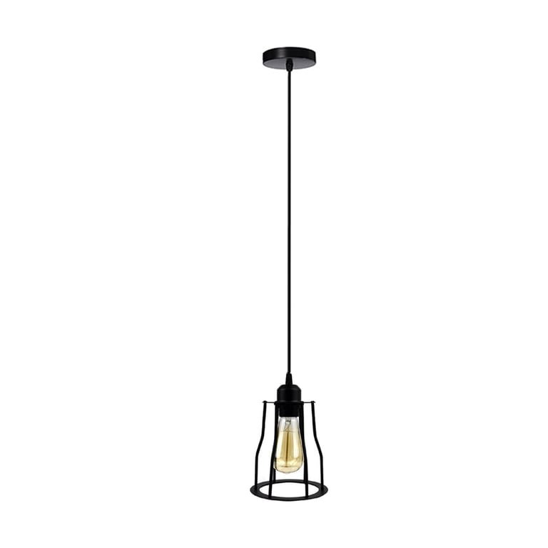Vintage Ceiling Hanging Pendant Set Lamp Wire Cage 3165 - Industrial Style Light with Edison Screw Socket
