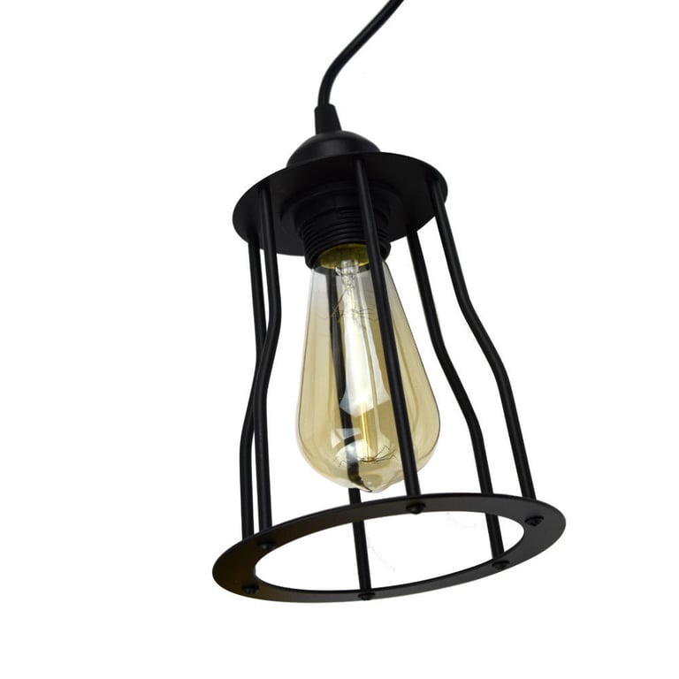Vintage Ceiling Hanging Pendant Set Lamp Wire Cage 3165 - Industrial Style Light with Edison Screw Socket