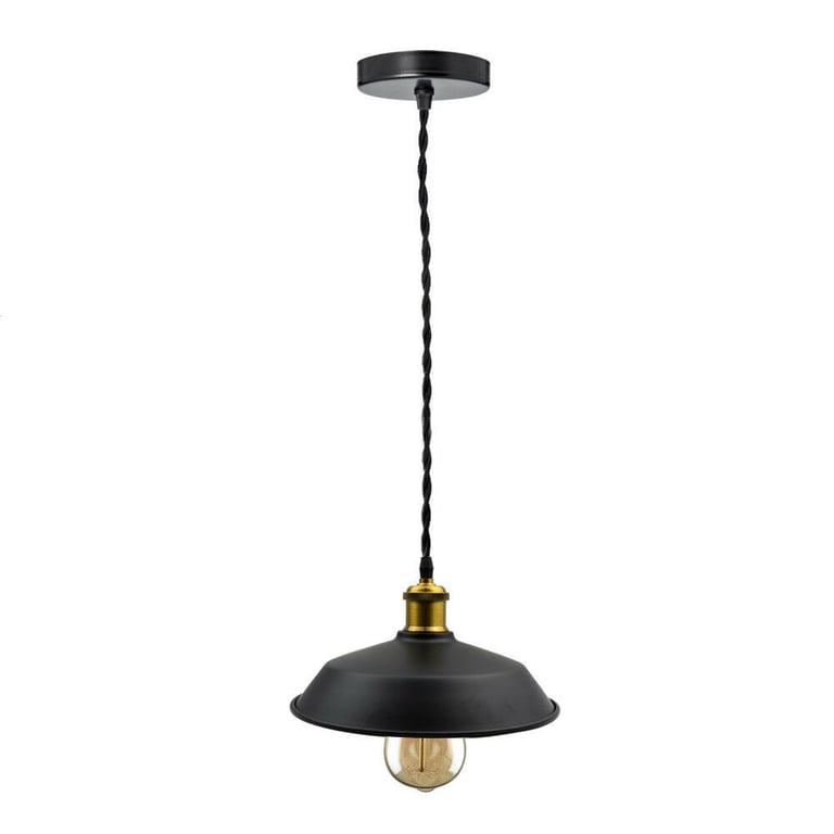 Vintage Loft Chandelier 3 Pack Industrial Pendant Light Shade E27 Socket Black Finish