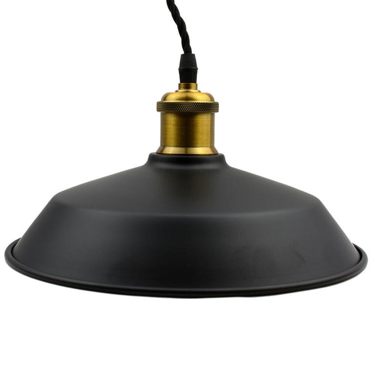 Vintage Loft Chandelier 3 Pack Industrial Pendant Light Shade E27 Socket Black Finish
