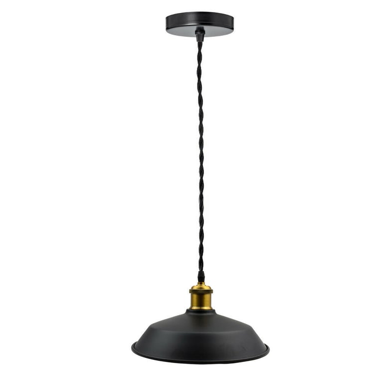 Vintage Loft Chandelier 3 Pack Industrial Pendant Light Shade E27 Socket Black Finish