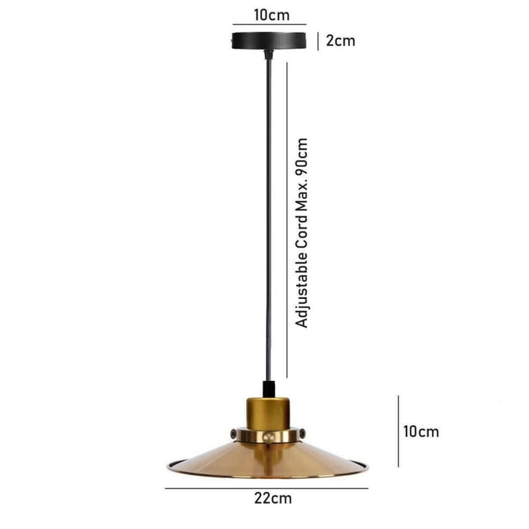 Black & Gold Pendant Lights For Kitchen Island - LED Sone E27 Socket Lighting