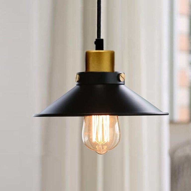 Industrial Vintage Retro Black Metal Cone Pendant Lighting - 2819
