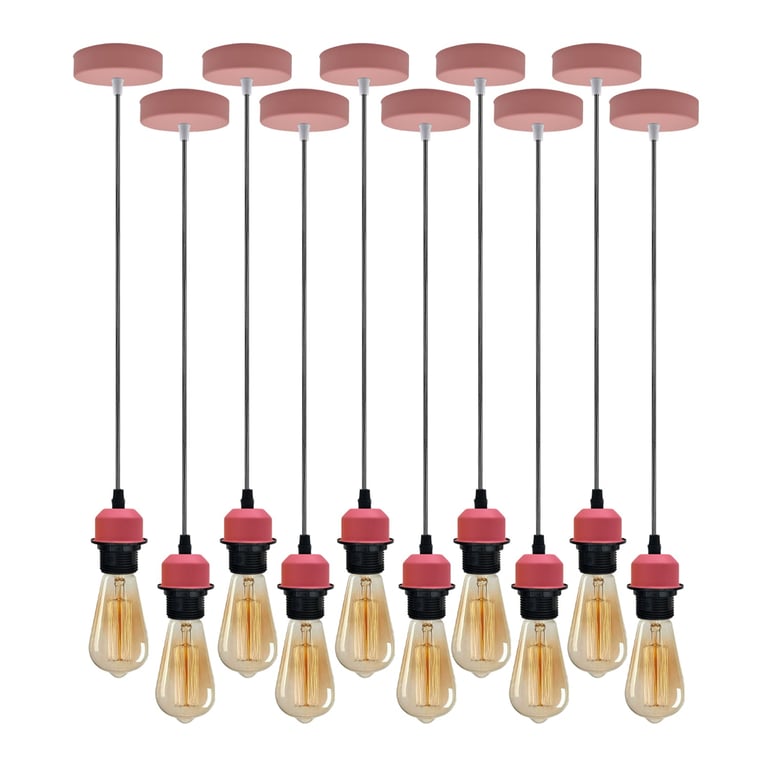 10 Pack Dimmable Vintage Pendant Light Holder E27, 95cm Cable, A Energy Efficiency