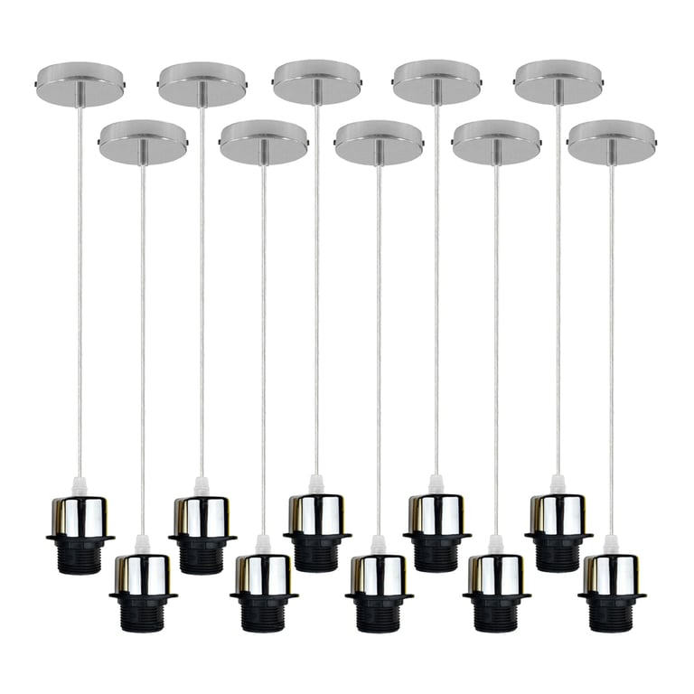 10 Pack Vintage Pendant Light Holder E27 Dimmable Ceiling Hanging Light Kit