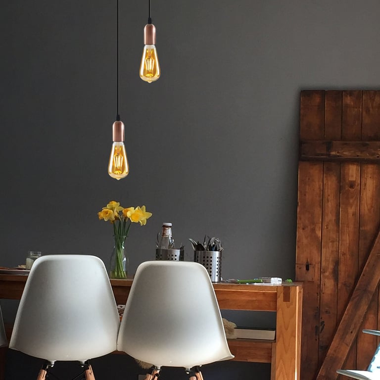 Vintage Industrial 1-9 Way Pendant Light Fitting E27 Compatible Adjustable Height Ceiling Lamp