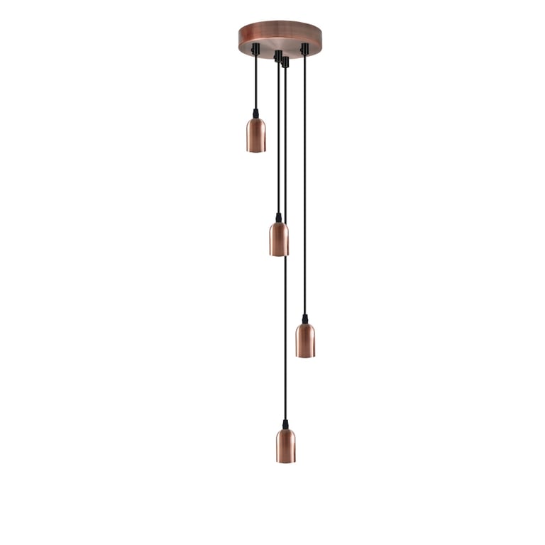 Vintage Industrial 1-9 Way Pendant Light Fitting E27 Compatible Adjustable Height Ceiling Lamp