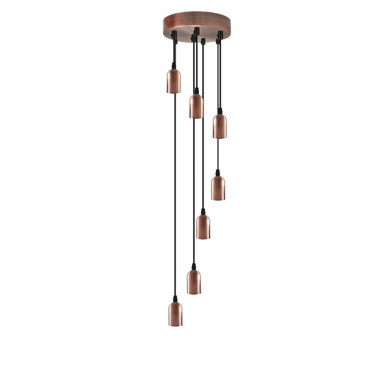 Vintage Industrial 1-9 Way Pendant Light Fitting E27 Compatible Adjustable Height Ceiling Lamp