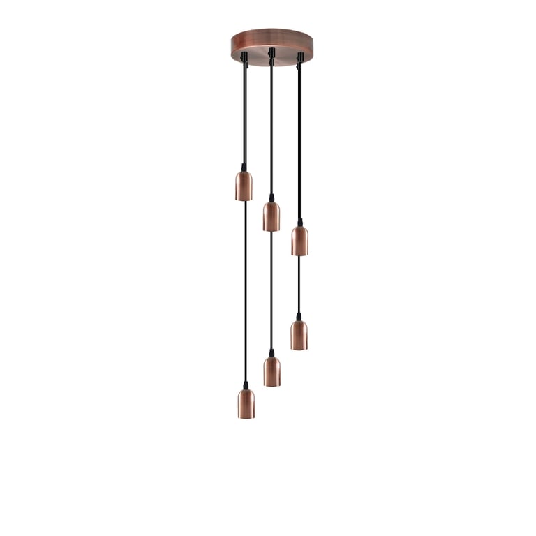 Vintage Industrial 1-9 Way Pendant Light Fitting E27 Compatible Adjustable Height Ceiling Lamp