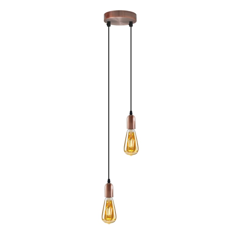 Vintage Industrial 1-9 Way Pendant Light Fitting E27 Compatible Adjustable Height Ceiling Lamp
