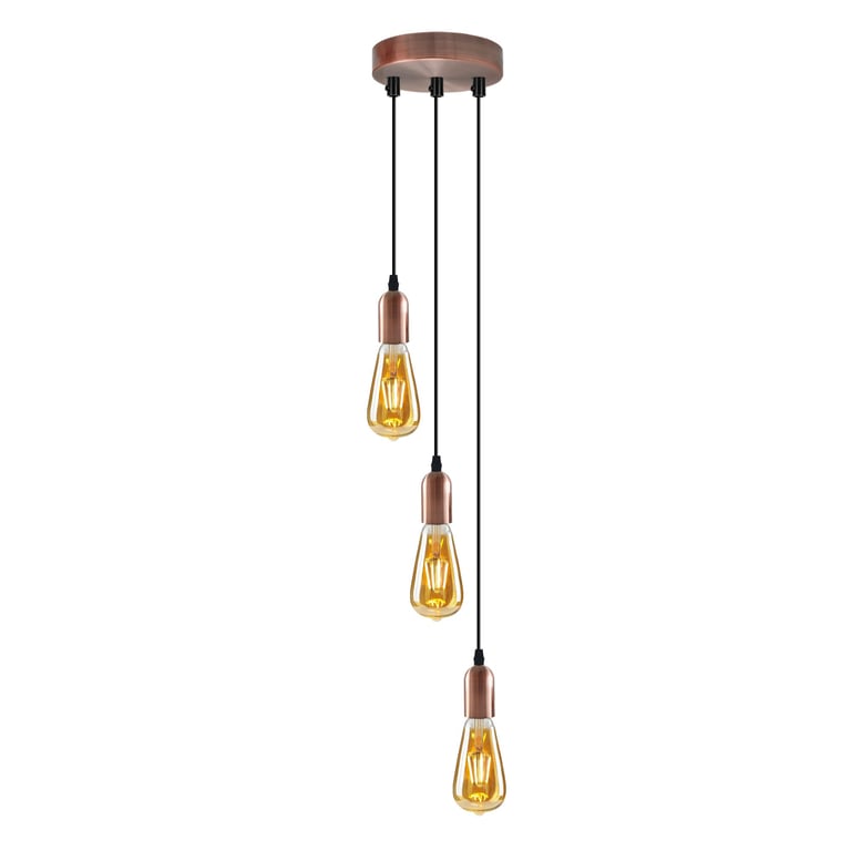Vintage Industrial 1-9 Way Pendant Light Fitting E27 Compatible Adjustable Height Ceiling Lamp