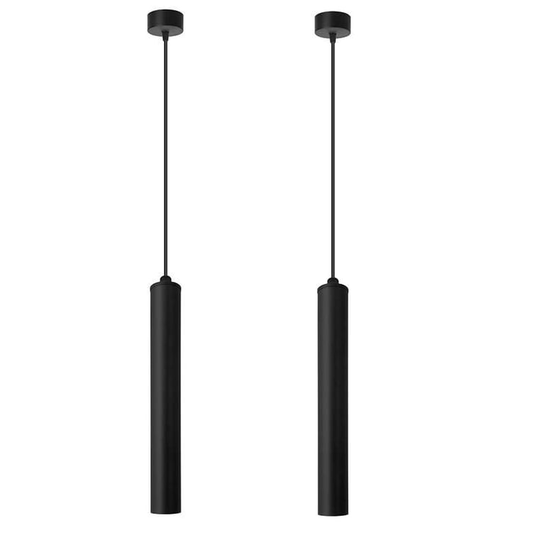 Modern Cylinder Black Adjustable Aluminum Tube Pendant Light
