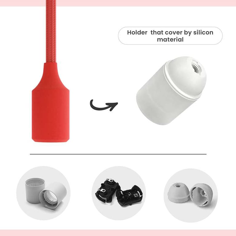 Adjustable Multiple Color Pendant Light - 9 Head Swag Hook with E27 Base