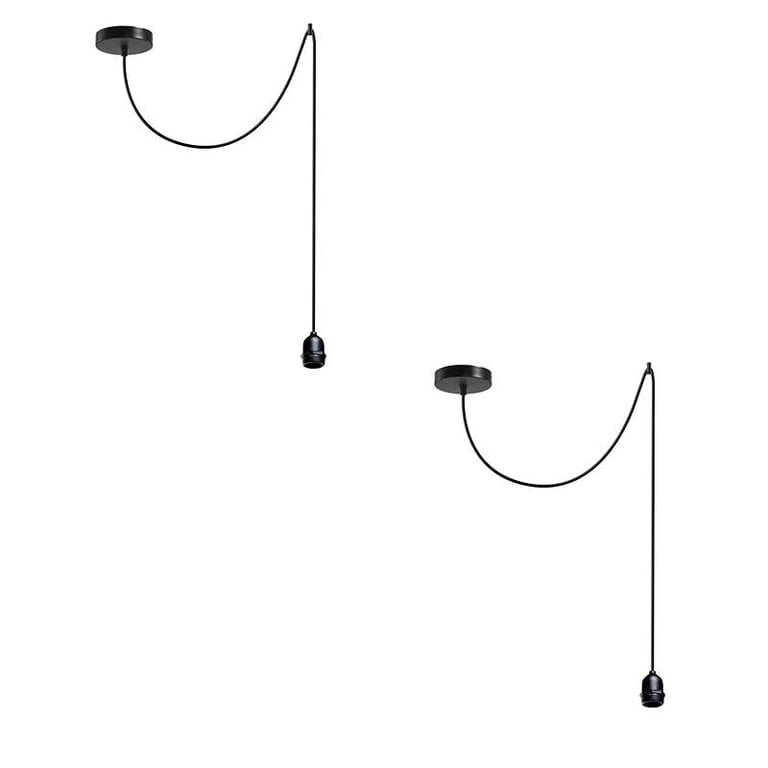 Waterproof E27 Bulb Holder 2m Hanging Pendant Light Fitting - Modern Outdoor Ceiling Fixture