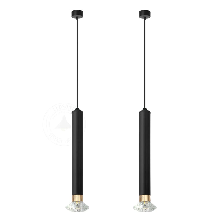 Modern Cylinder Black Adjustable Aluminium Tube Pendant Light