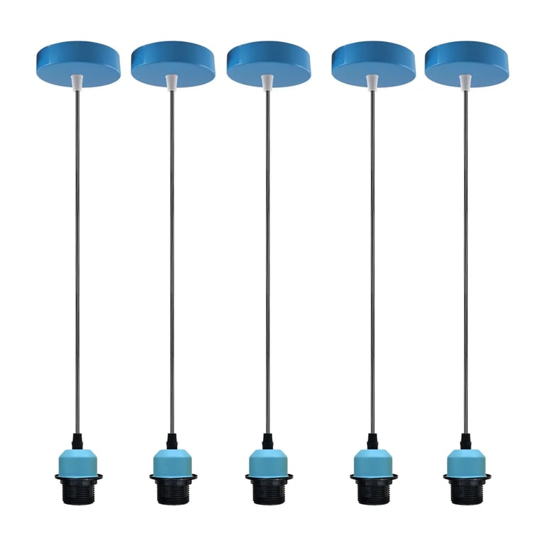 Vintage E27 Pendant Light Holder - 5 Pack Dimmable Retro Ceiling Fixture