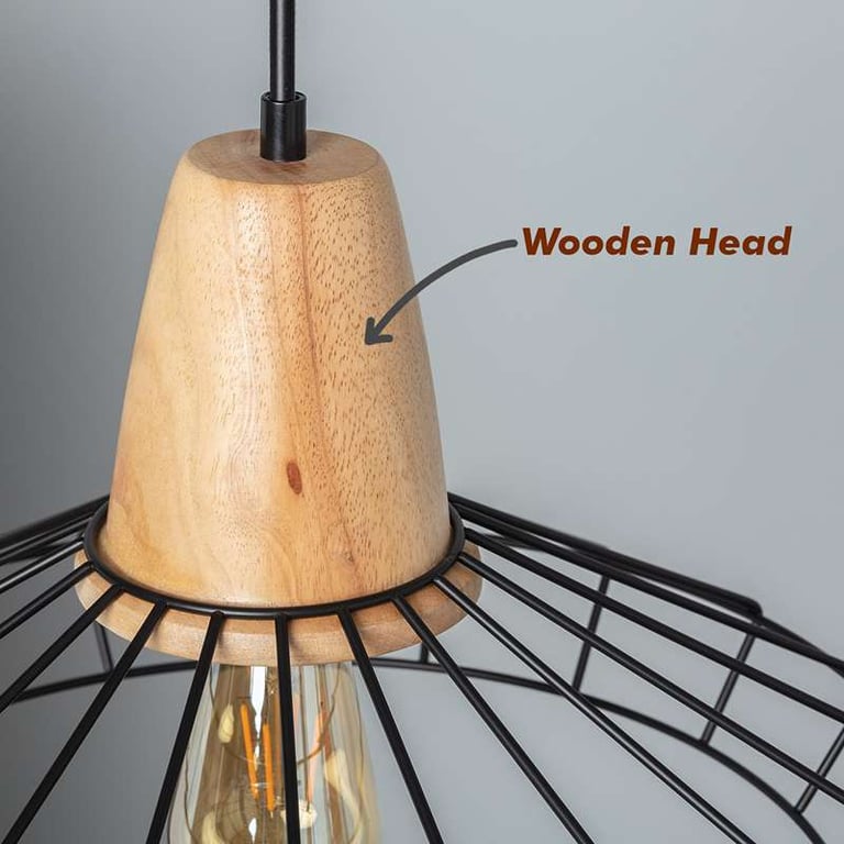 Vintage Black Wire Cage E27 Pendant Light - Modern Home Lighting Solution