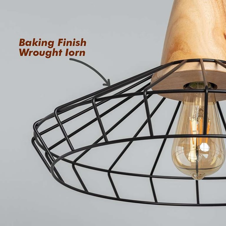 Vintage Black Wire Cage E27 Pendant Light - Modern Home Lighting Solution