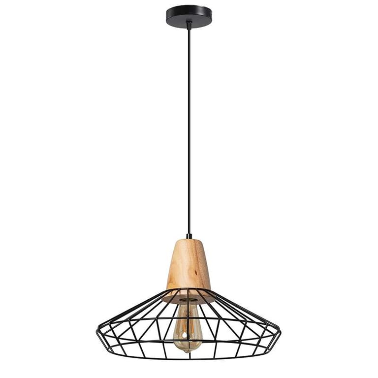Vintage Black Wire Cage E27 Pendant Light - Modern Home Lighting Solution