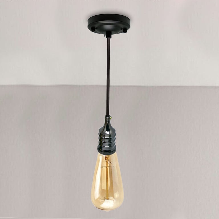 Industrial E27 Bulb Holder Pendant Light - Modern Kitchen Dining Room Ceiling Fixture