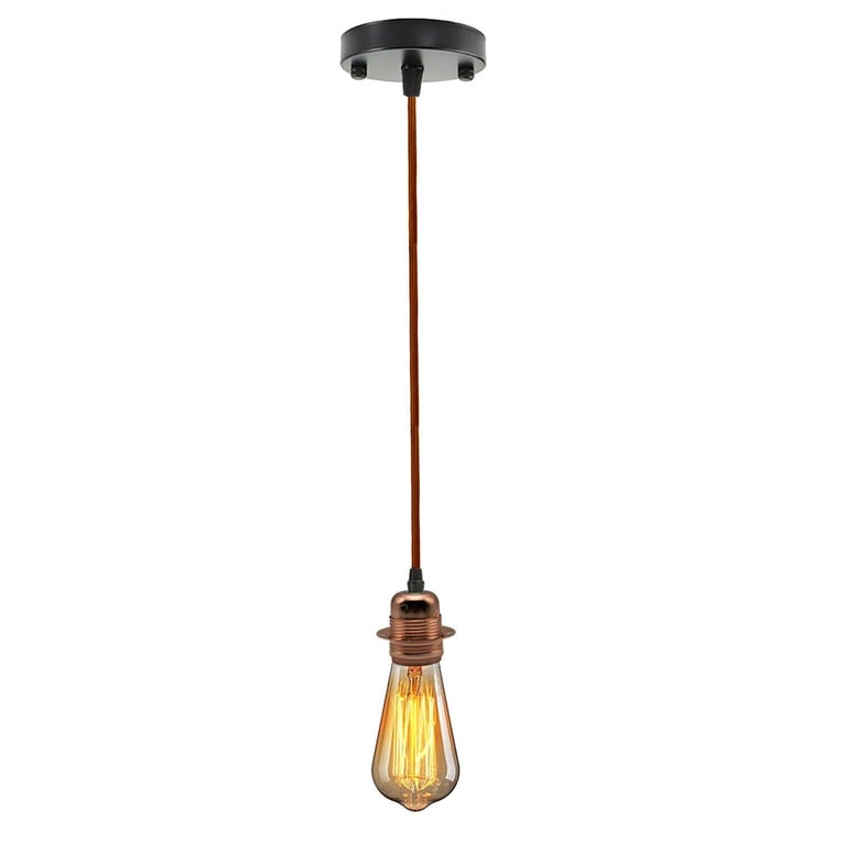 Ceiling Rose Fabric Flex Pendant Light Holder - Modern Suspension Set with E27 Lamp Holder