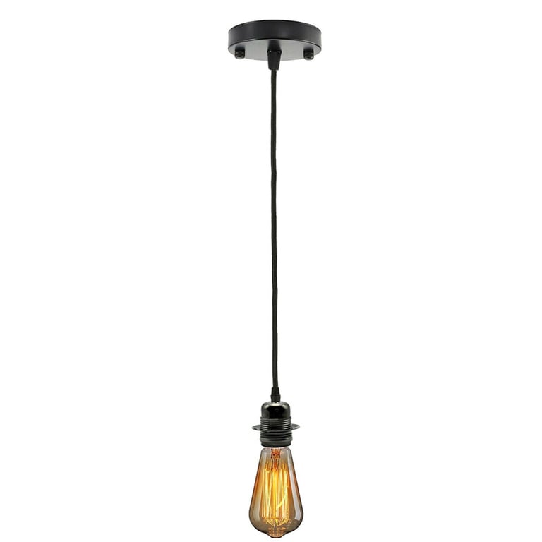 Ceiling Rose Fabric Flex Pendant Light Holder - Modern Suspension Set with E27 Lamp Holder